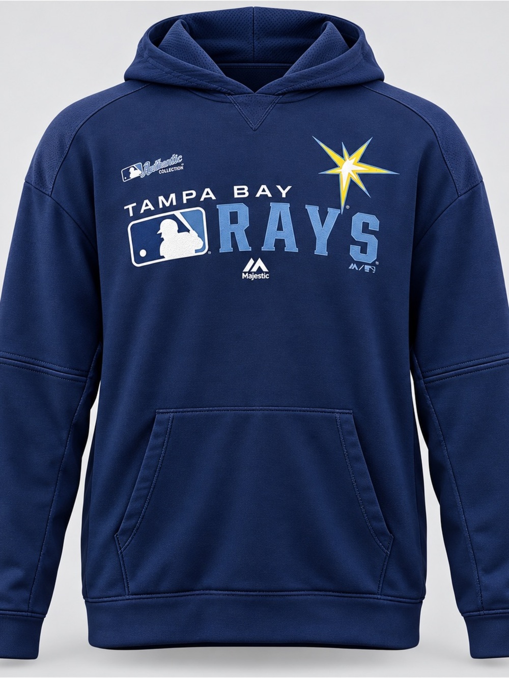 Majestic Tampa Bay Rays Navy Crewneck Pullover Sweatshirt